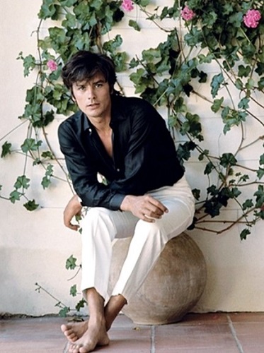 Alain Delon White Trousers