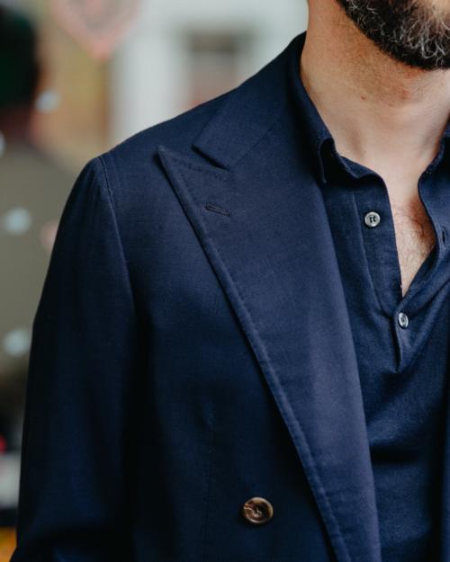 navy blazer with polo