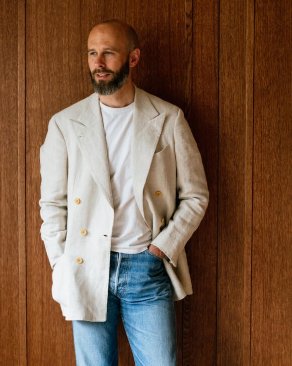 Heavy, slubby, transitional linen jacket from Ciardi – Permanent Style