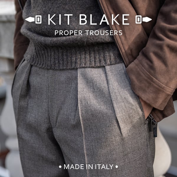 Aleks Brown Houndstooth Wool Trousers – Kit Blake