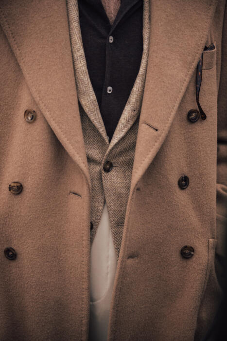 tonal tailoring polo coat